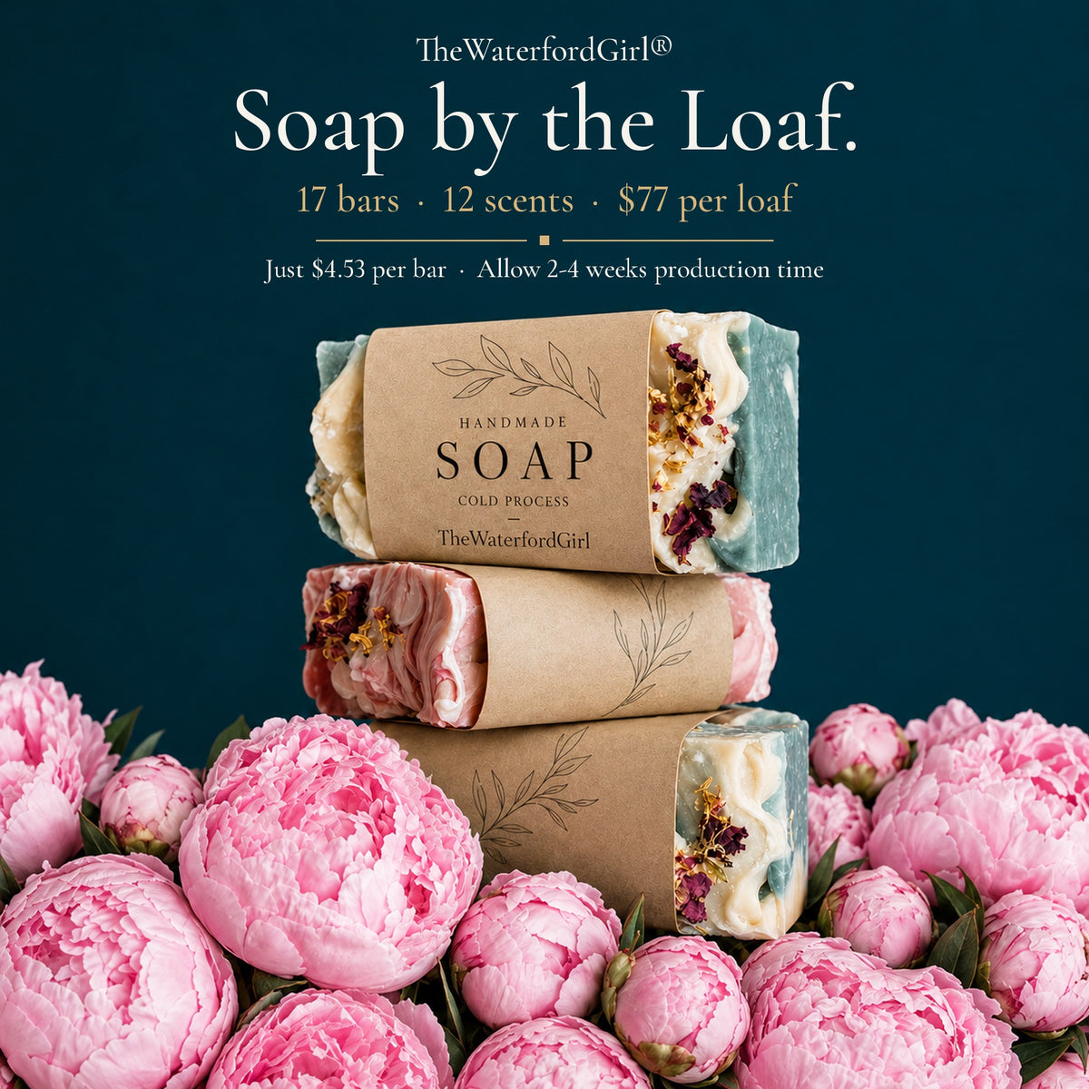 Soap loaf cut into bars