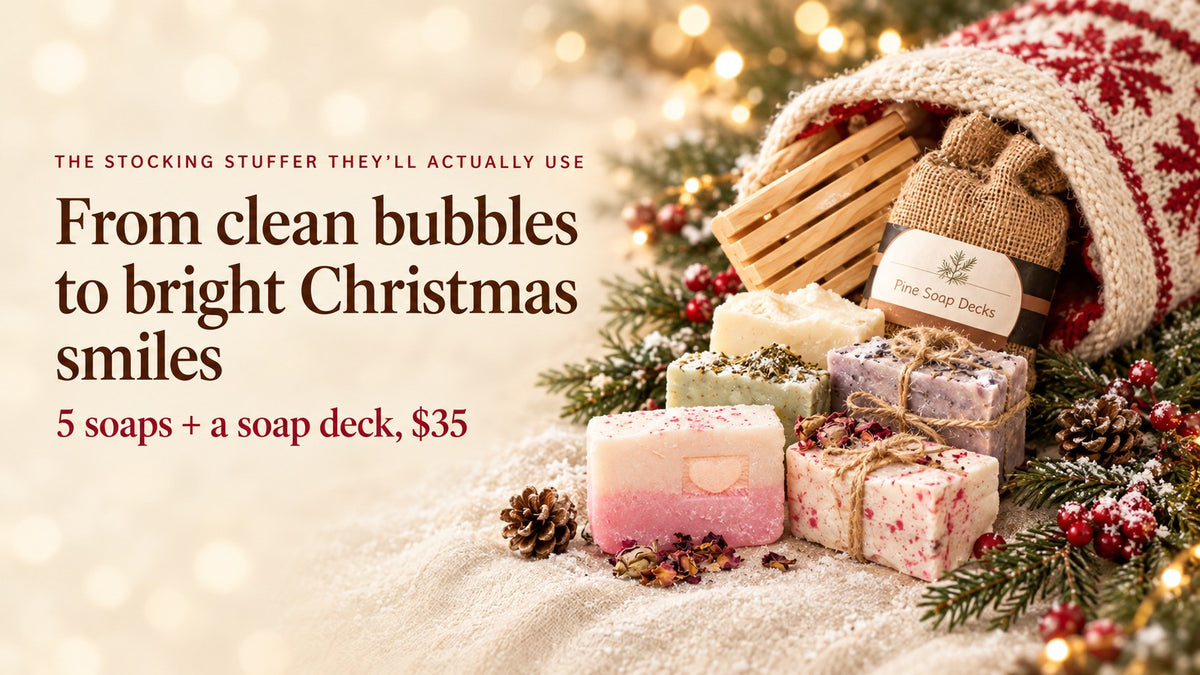 Christmas stocking stuffer: 5 handmade soaps and a soap deck for $35