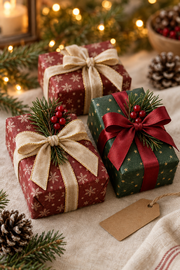 Christmas wrap & matching bow